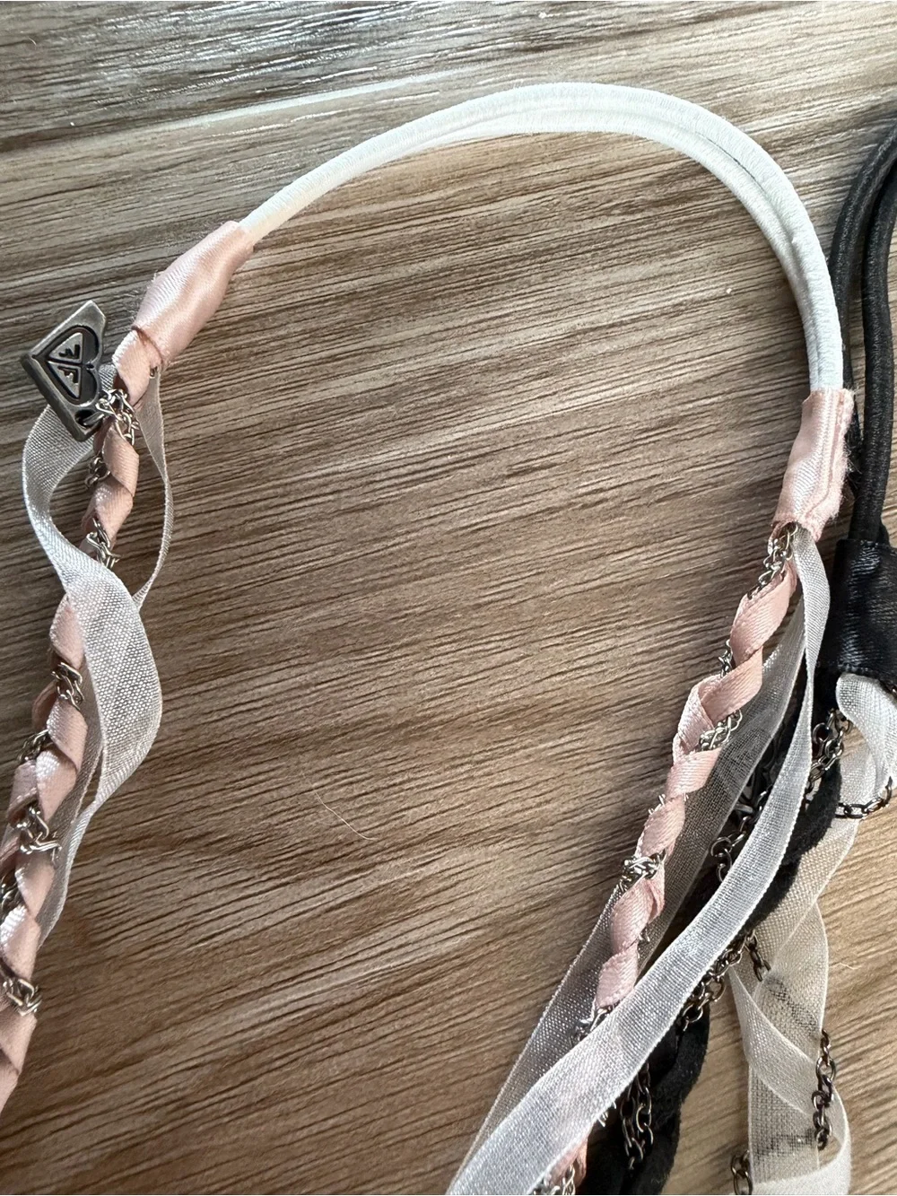 Roxy Set of 3 Braided Ribbon chain stretch Headbands - girls/women